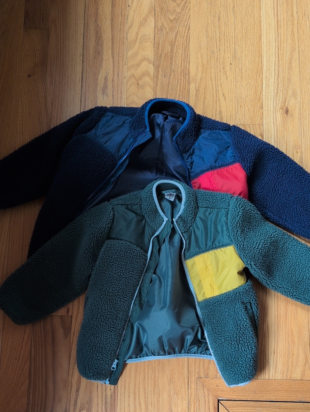 Hanna Andersson Teal Sherpa Jacket with Light Gray Trim